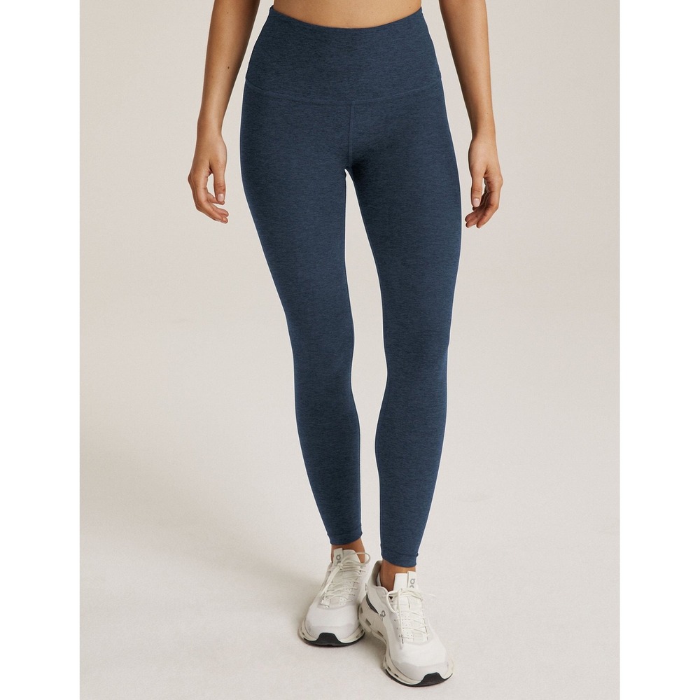Beyond Yoga Caught in the Midi Spacedye Navy High Waisted Leggings Size Medium